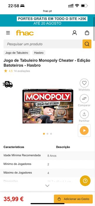 Jogo Monopoly para Batoteiros