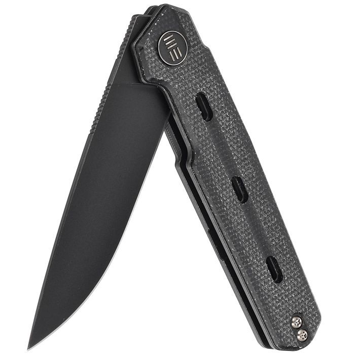 Nóż składany WE Knife Navo Black Canvas Micarta, Black Stonewashed CPM