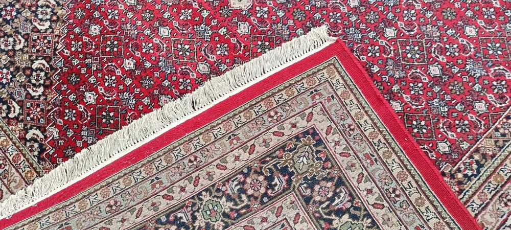 Indo Bidjar ręcznie tkany dywan wełniany 365 x 249 cm piękny wzór duży