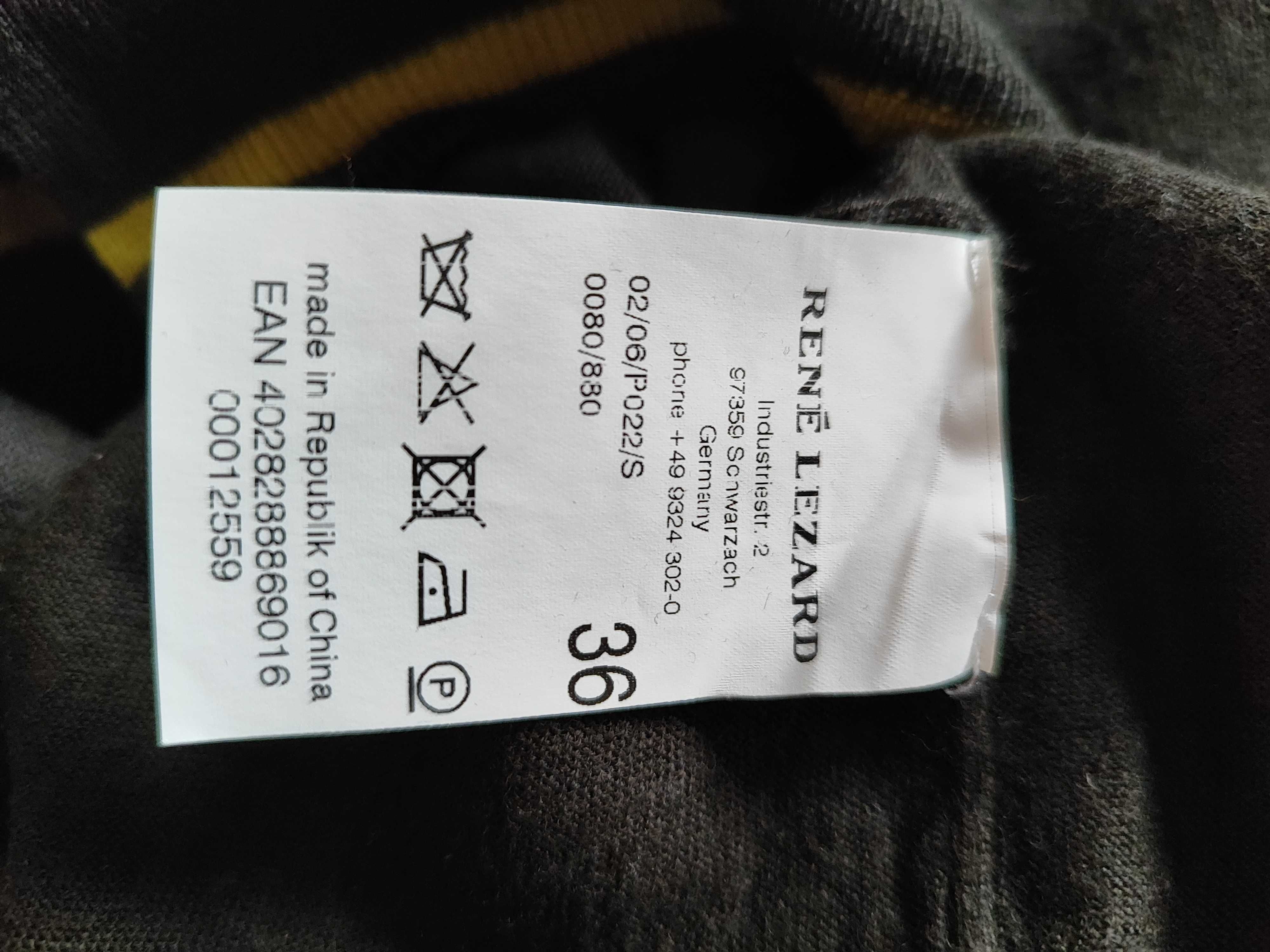 Sweter marki Rene Lezard z krótkim rękawem w paski wełna dziewicza