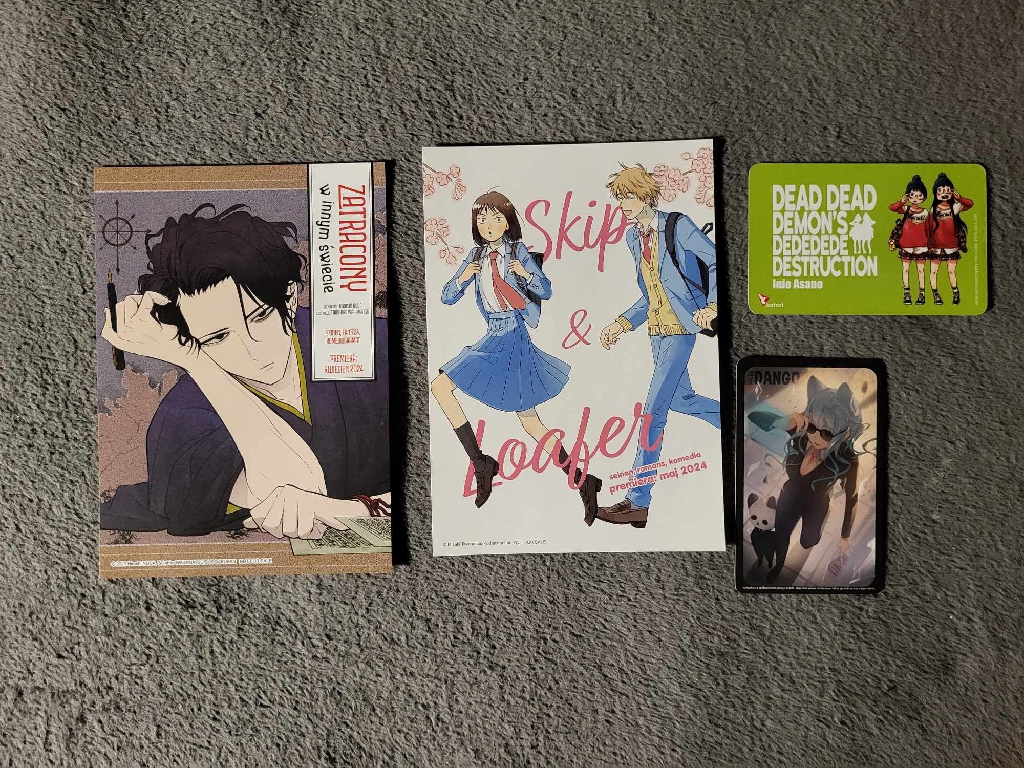 Karty, kalendarzyki, ulotki, dodatki do prenumerata, manga, anime