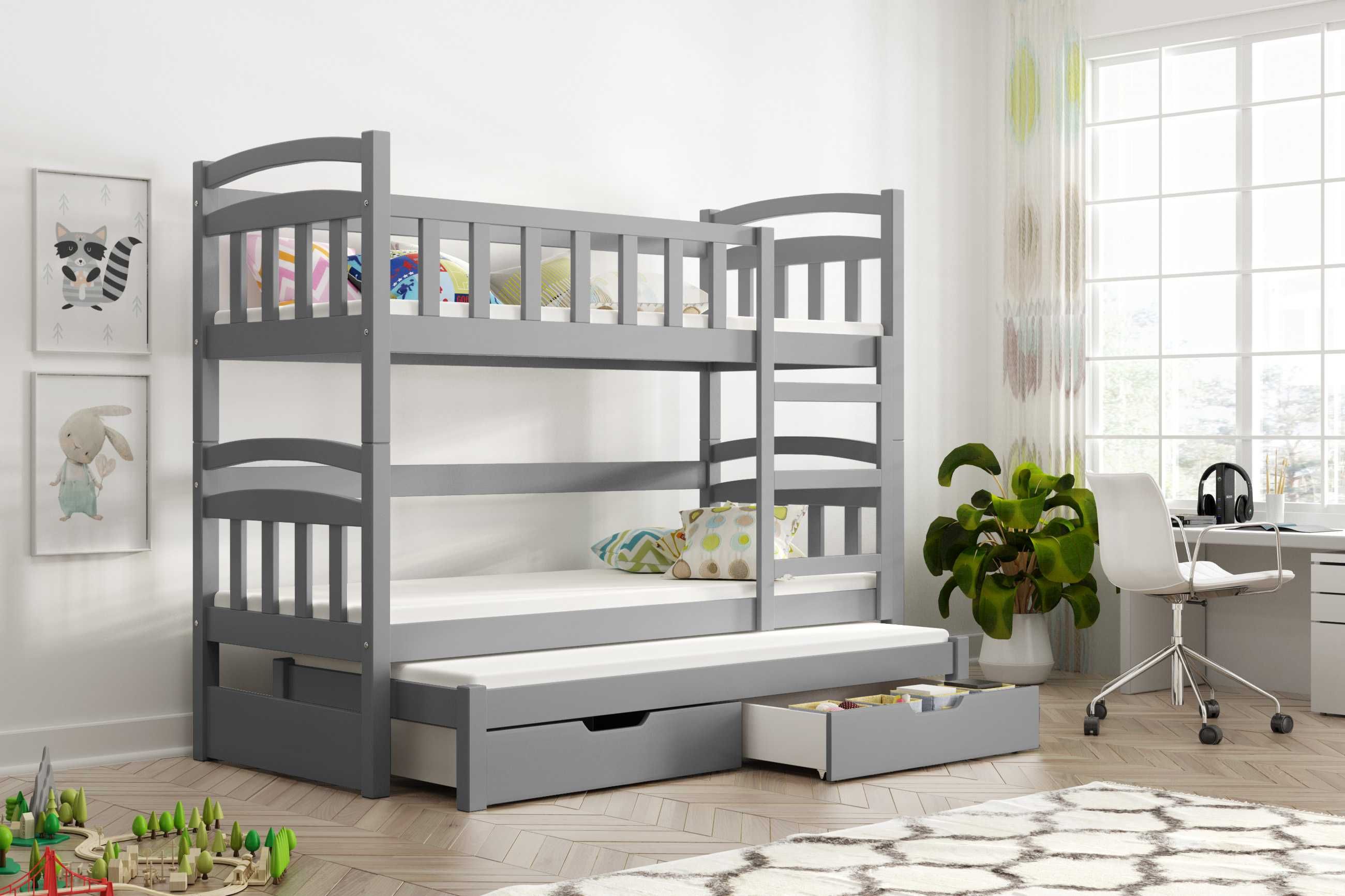 Łóżko dla trójki dzieci DAWID MINI 160x75 - materace GRATIS