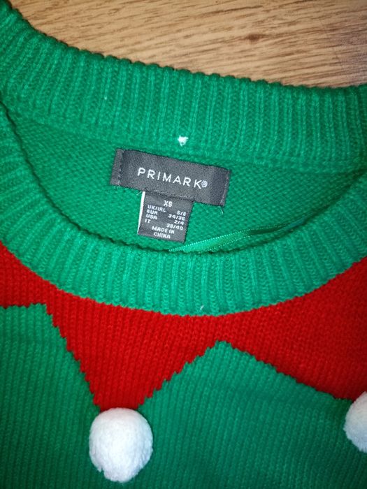 Sweter w stylu świątecznego elfa,XS