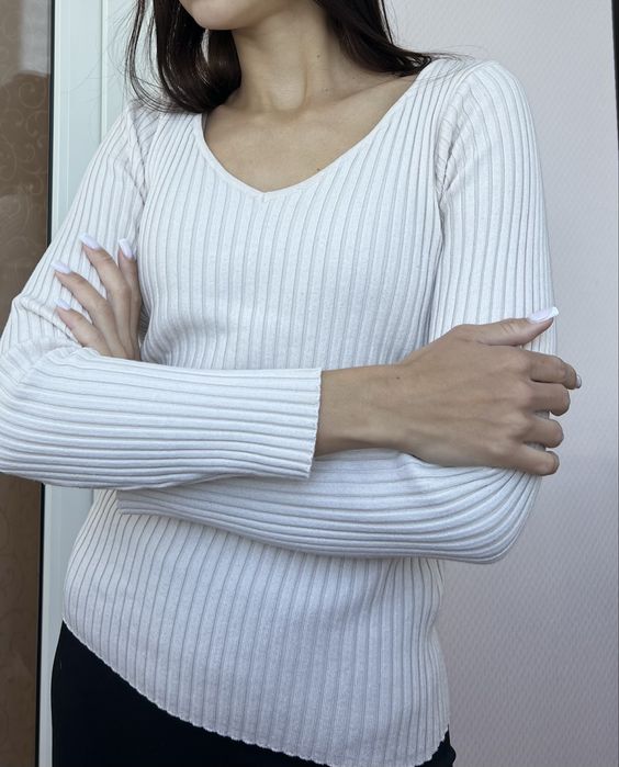 Кофта рубчик Zara S-ка, лонгслів, кроп-топ, кофтинка, светр