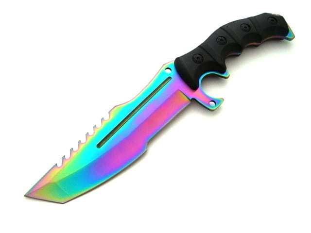 Huntsman nóż taktyczny rambo z pokrowcem rainbow N-316 rosecraft gut