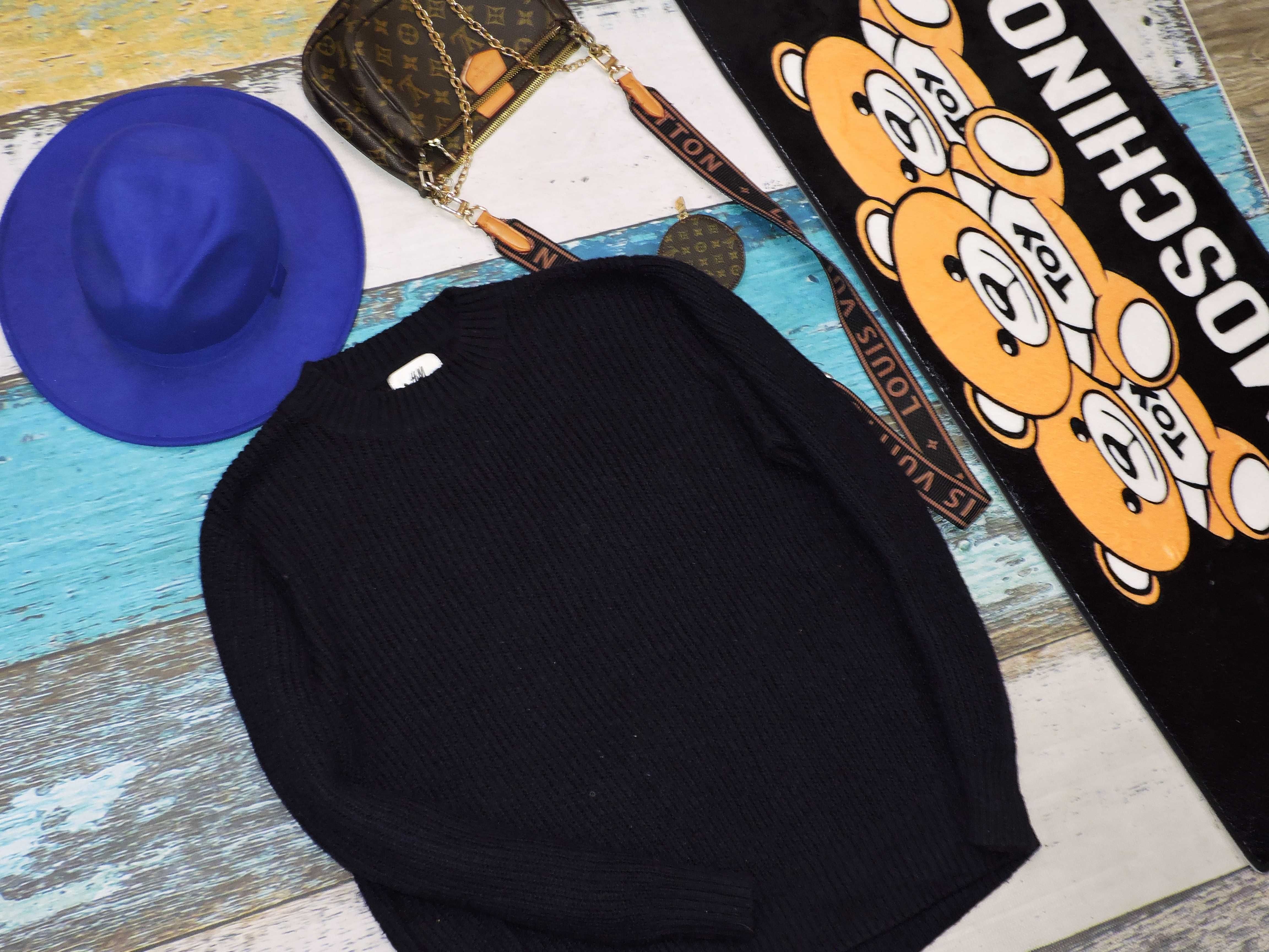 H&M Męski sweter granat moher L