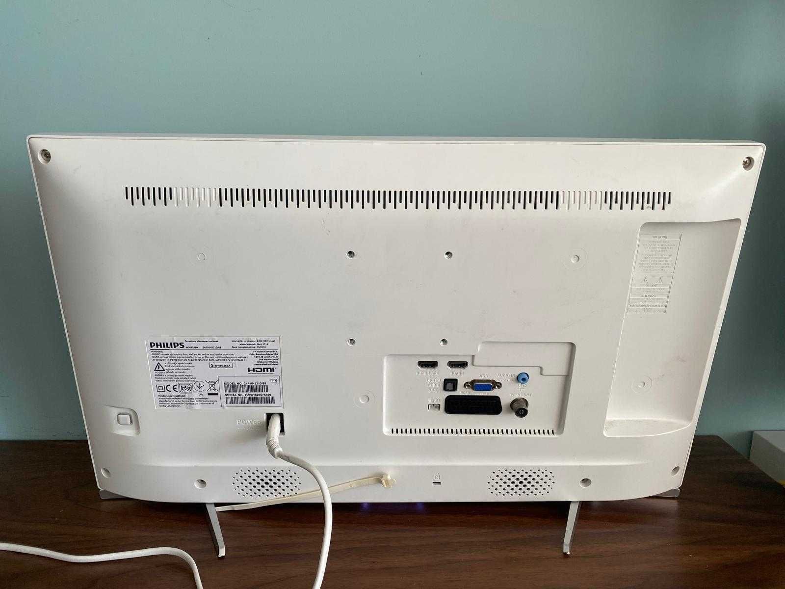 Televisor Philips 24" Branco - Bom Estado - Barato