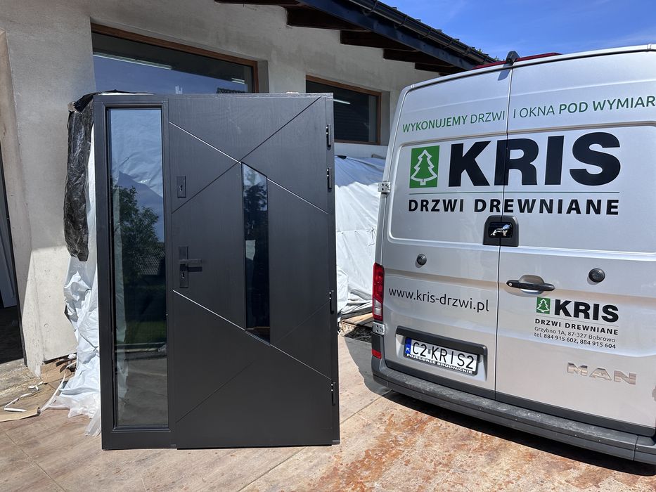 Drzwi zwenętrzne drewniane dwuskrzydłowe Na wymiar Cała Polska i UE