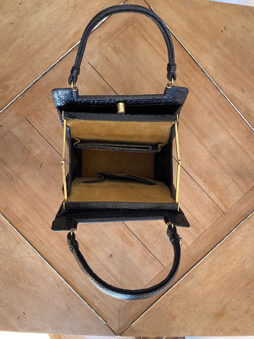 Mala em pele de cobra vintage genuina