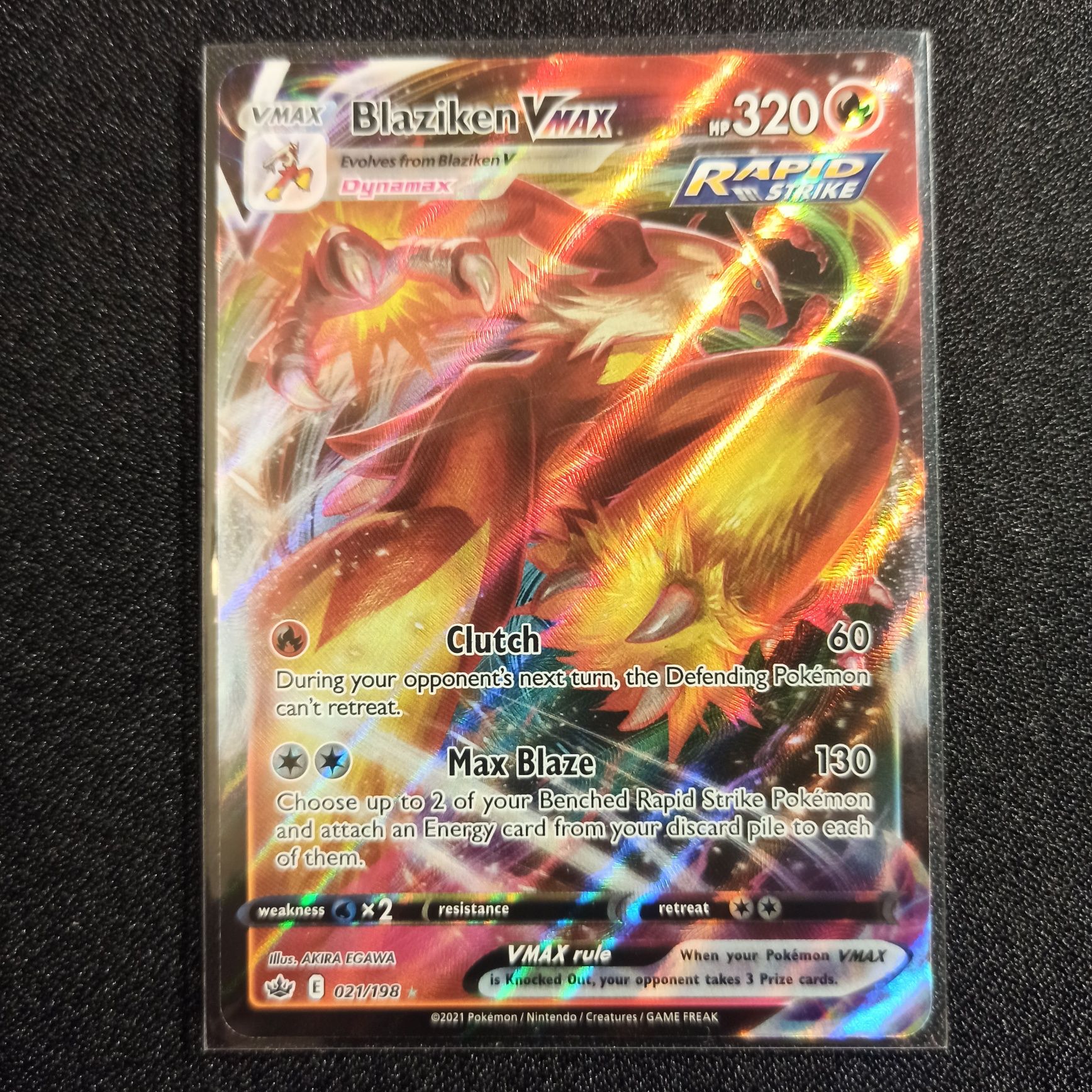 Pokémon tcg Blaziken Vmax Chilling Reign 21/198