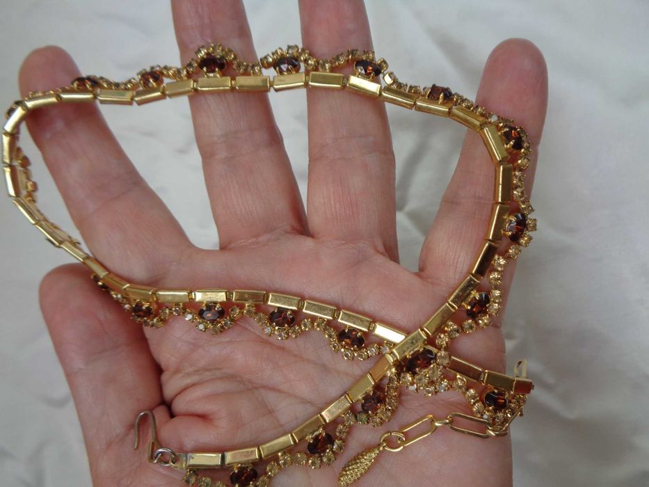 весільне кол'є позолота Сваровськи 47см