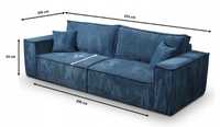 Sofa Loft 3 osobowa funkcja spania sztruks