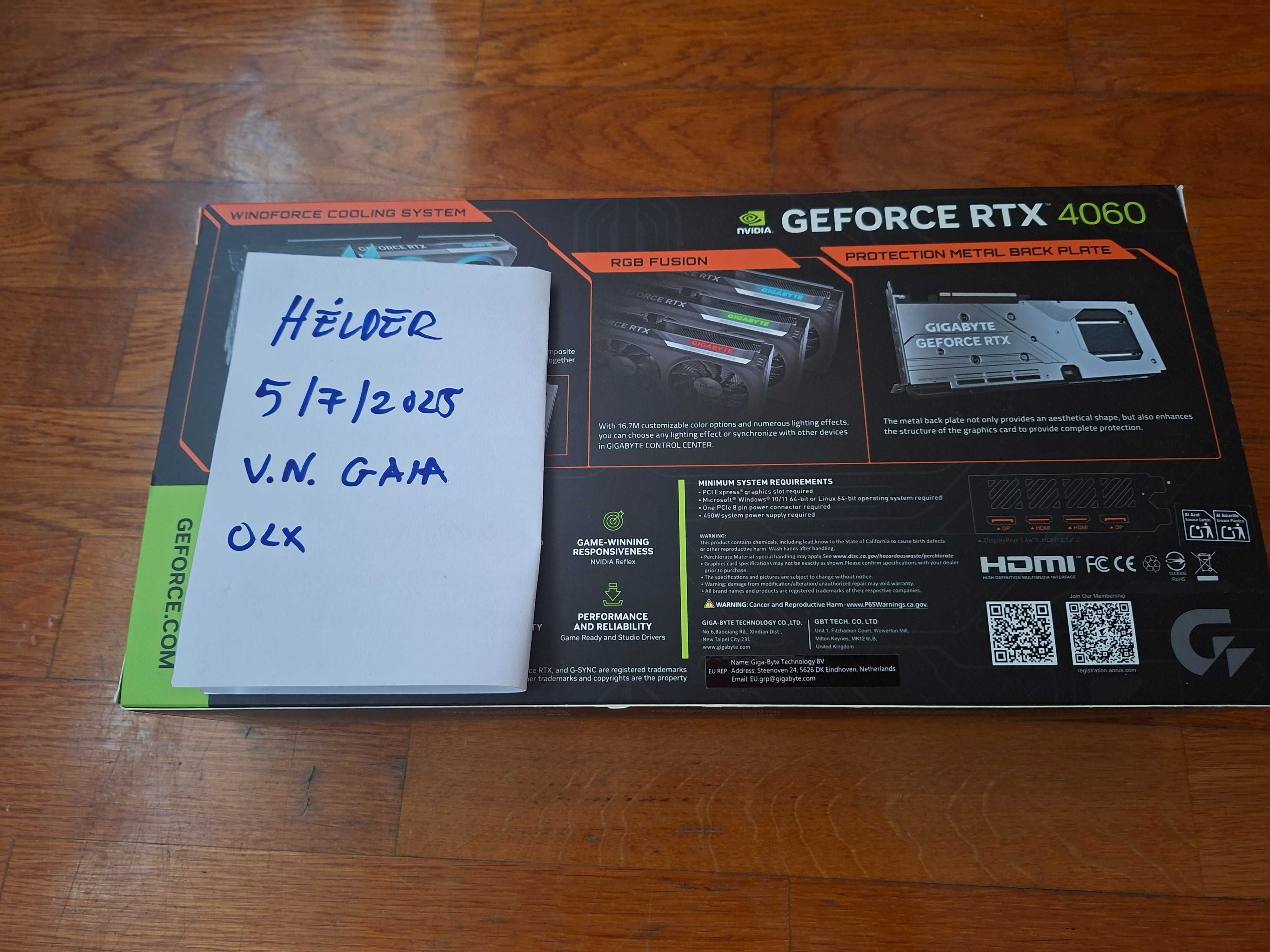 Gigabyte RTX 4060 8GB Gaming OC (Nova)