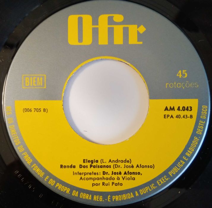 José Afonso	- - - - -		Baladas e Canções	- - - - -	EP