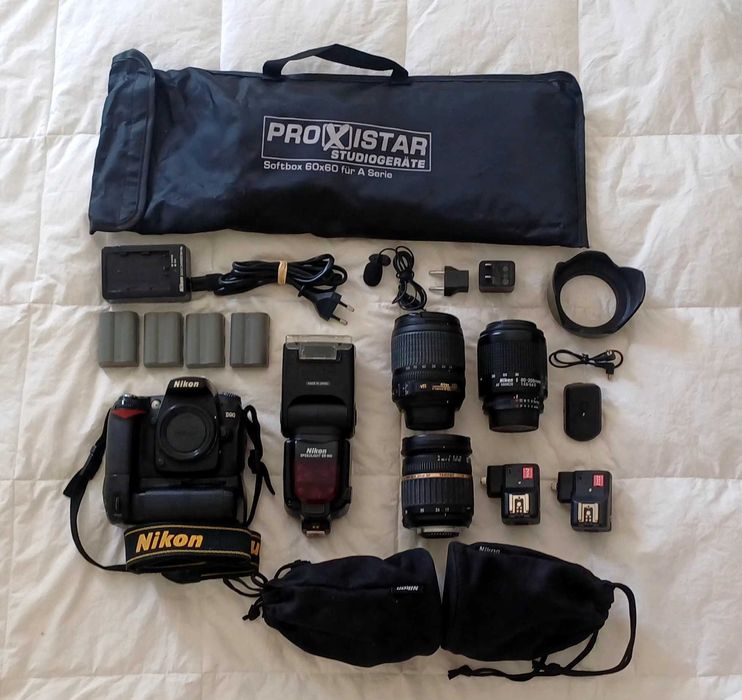 Carregador Nikon + 4 baterias EN-EL3e (com poucos ciclos de uso)