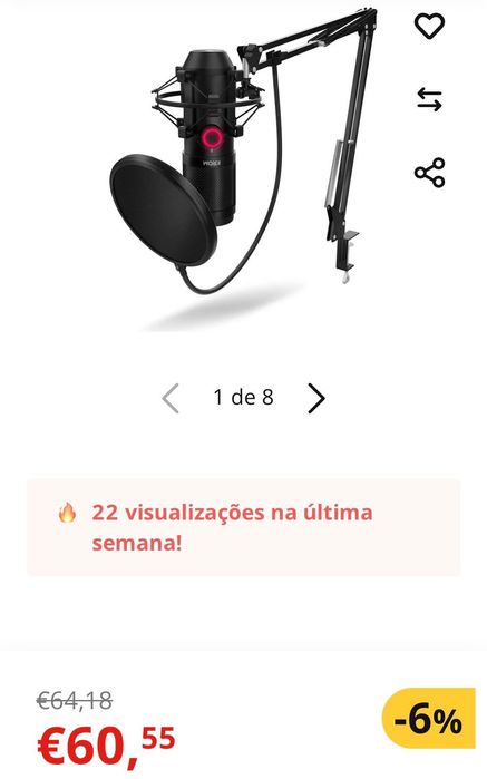 Microfone Gaming KROM KAPSULE HQ Streaming (NOVO)