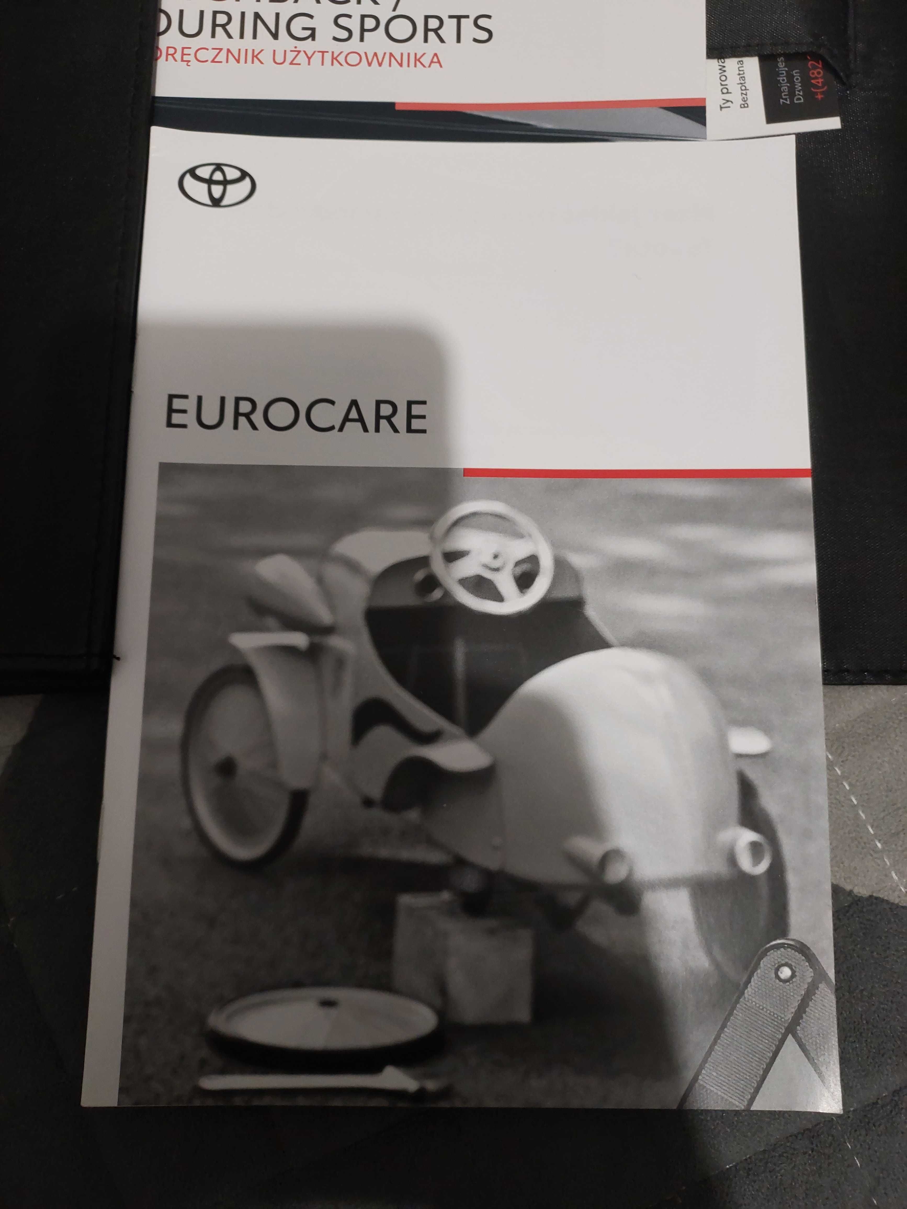 Książka serwisowa do samochodu Toyota w etui, instrukcja