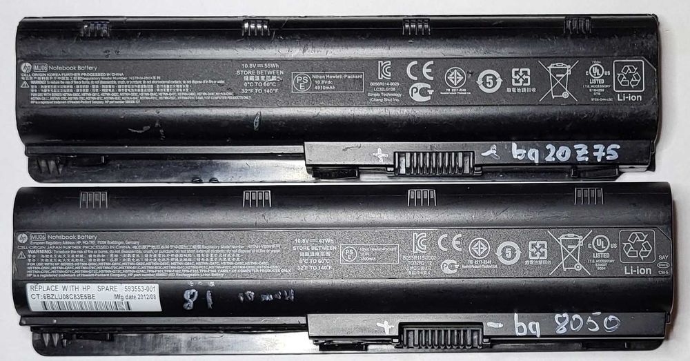 Аккумулятор ноутбука HP MU06, PI06 Перепаковка восстановление прошивка