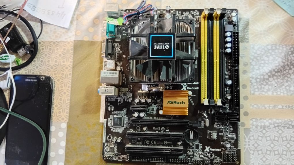 Материнская плата am3 под ддр3 +процессор FX 6300 3.5 МГц+ кулер!