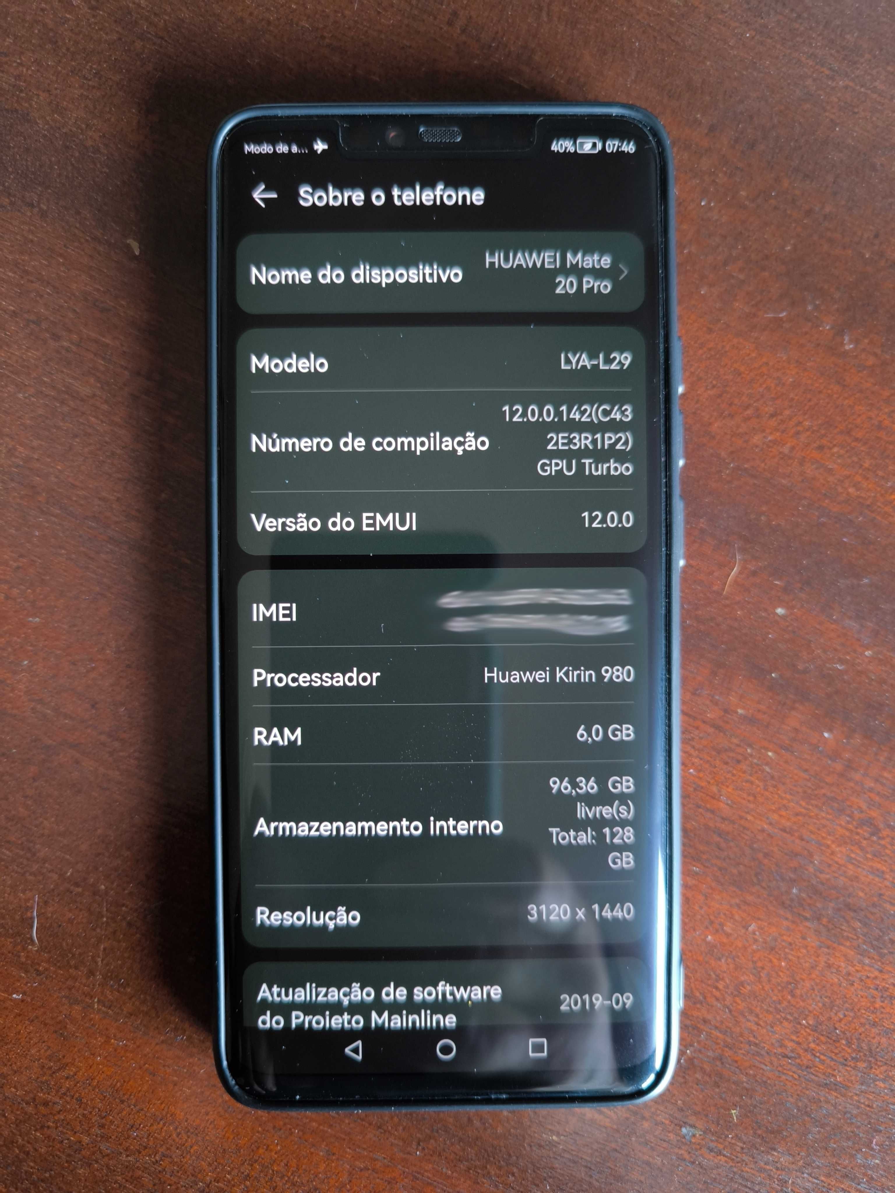 Telemóvel Huawei Mate 20 Pro