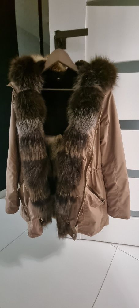 Nowa parka futerko naturalne