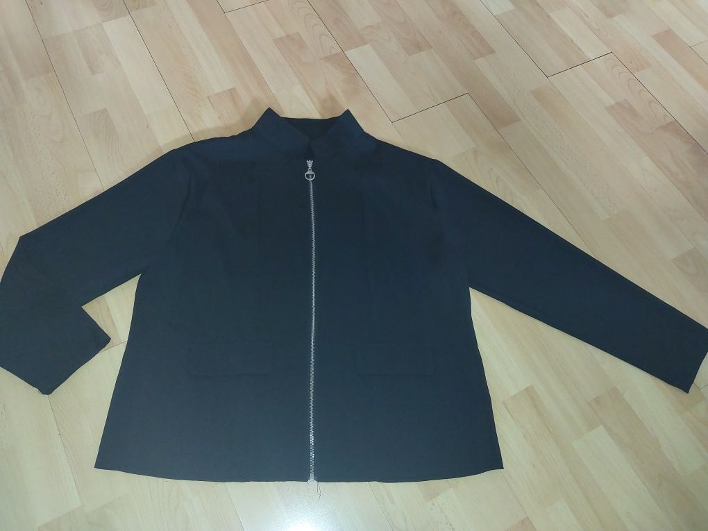 Czarna lekka kurtka ala zakiet piękny r 48 4xl plus size duży
