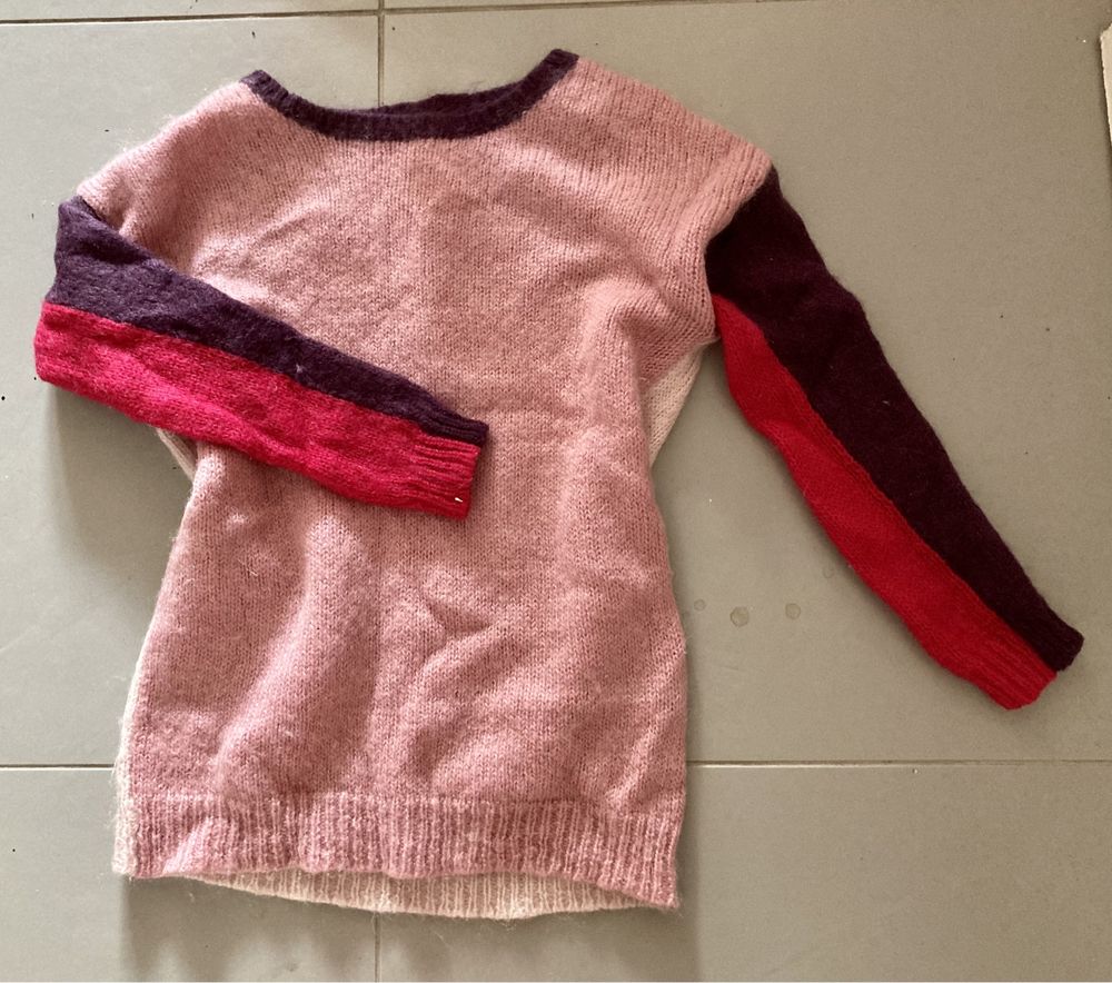Idealny Sweter Malene birger colorblocks premium welna patchwork L