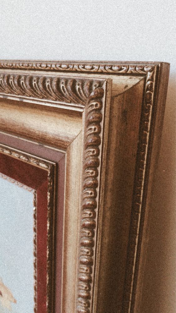 Quadro grande dourado flores