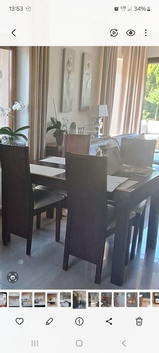 Sprzedam stół drewniany + 6 krzeseł w kolorze venge