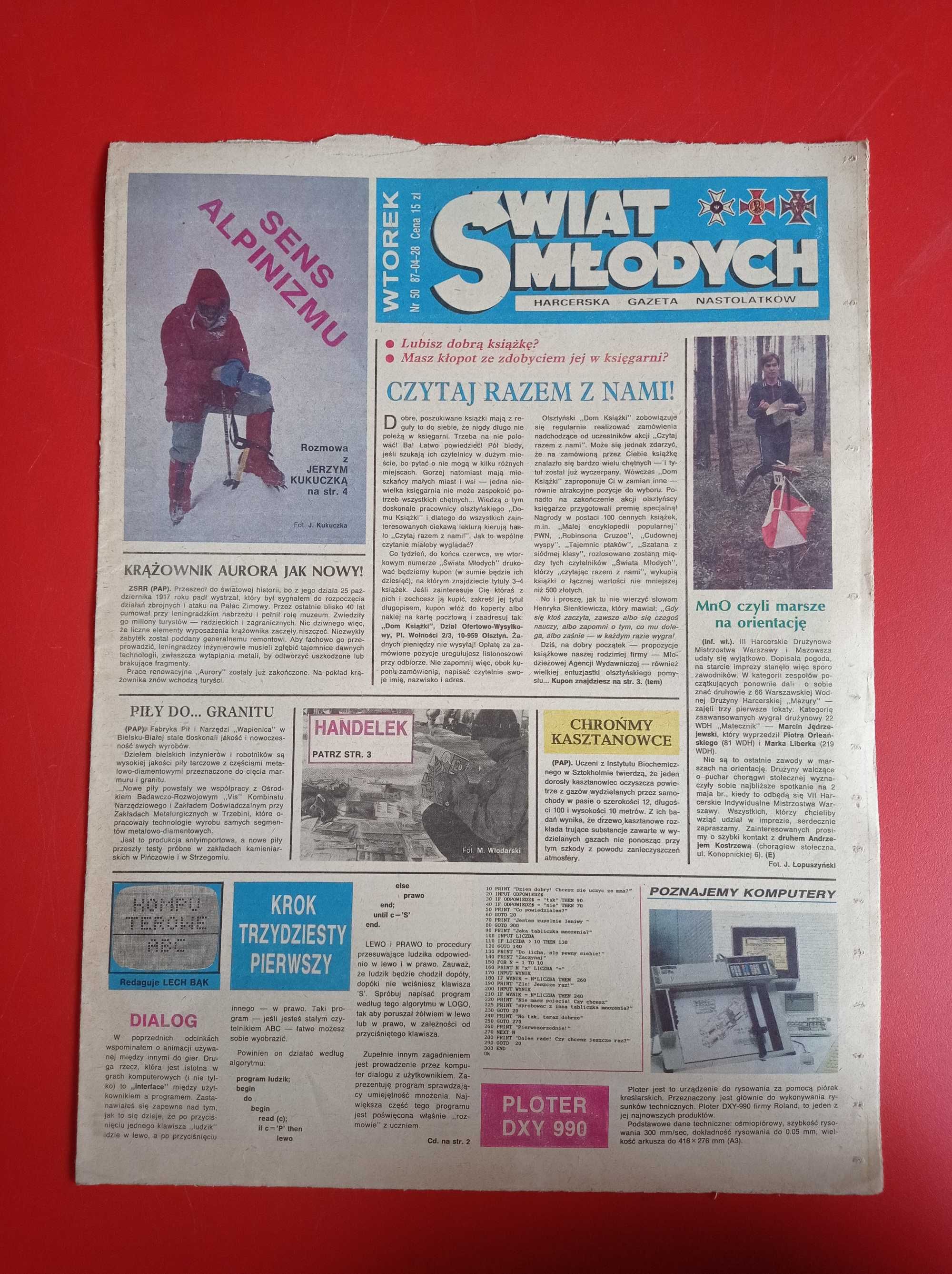 Świat młodych, 50/1987, 28 kwietnia 1987, Tytus, Romek i A'Tomek