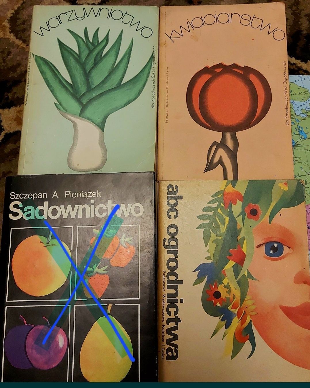 Trzy książki warzywnictwo kwiaciarstwo ABC ogrodnictwa