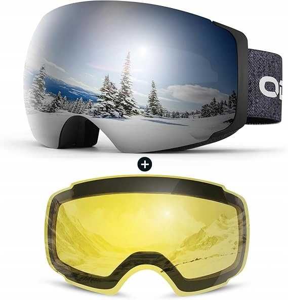 Gogle narciarskie Odoland okulary uniseks, snowboardowe, bezramkowe