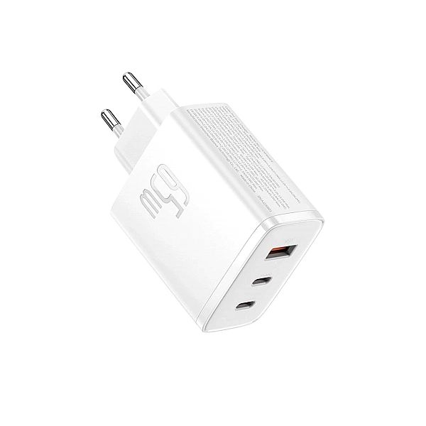 Ładowarka GaN Baseus Cube Pro 65W 2x USB-C USB-A - biała
