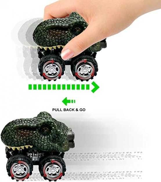 Машинка динозавр DINOBROS Dinosaur Toy Pull Back Cars 4 Pack