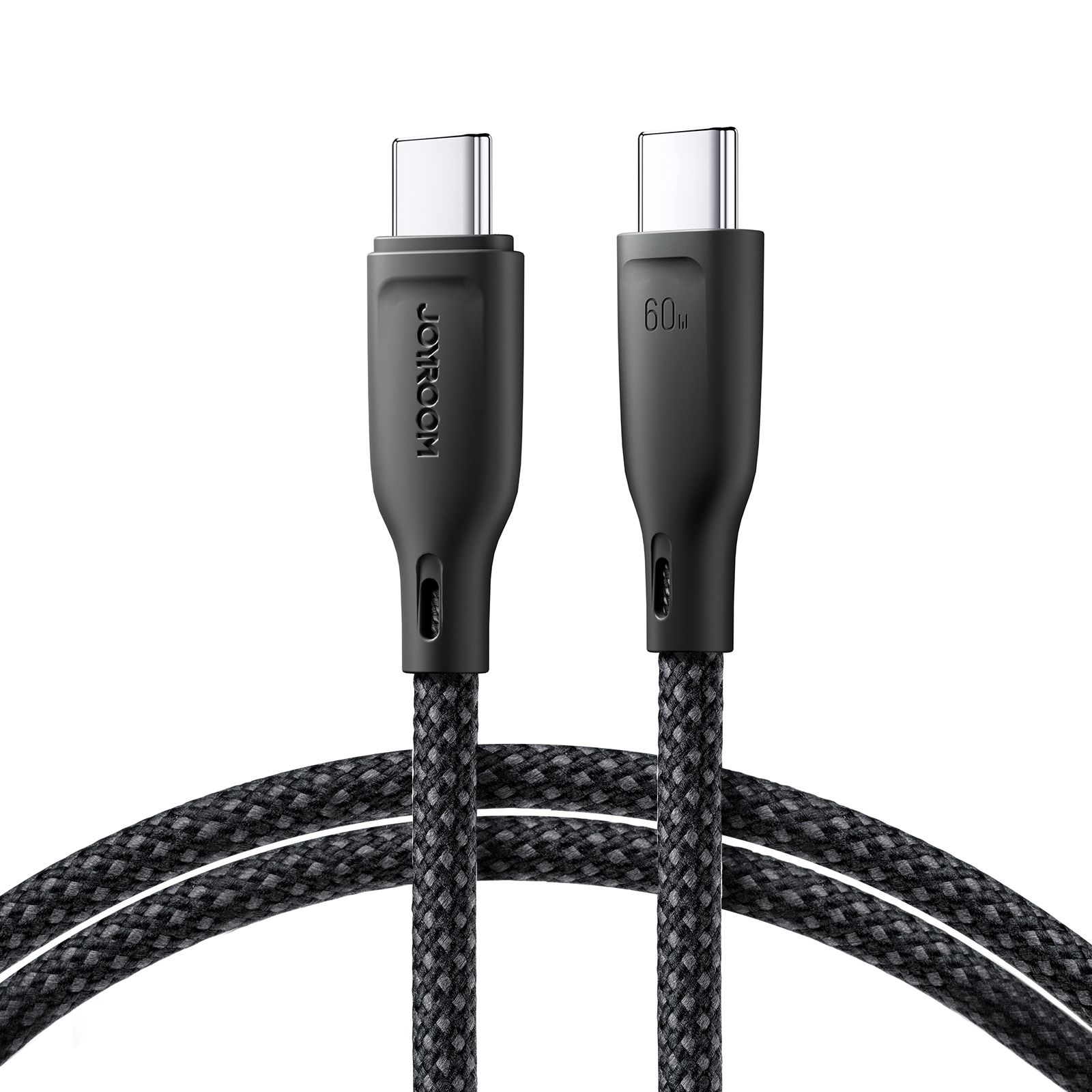 kabel przewód usb-c 60w szybki transfer multi-color series 1m czarny