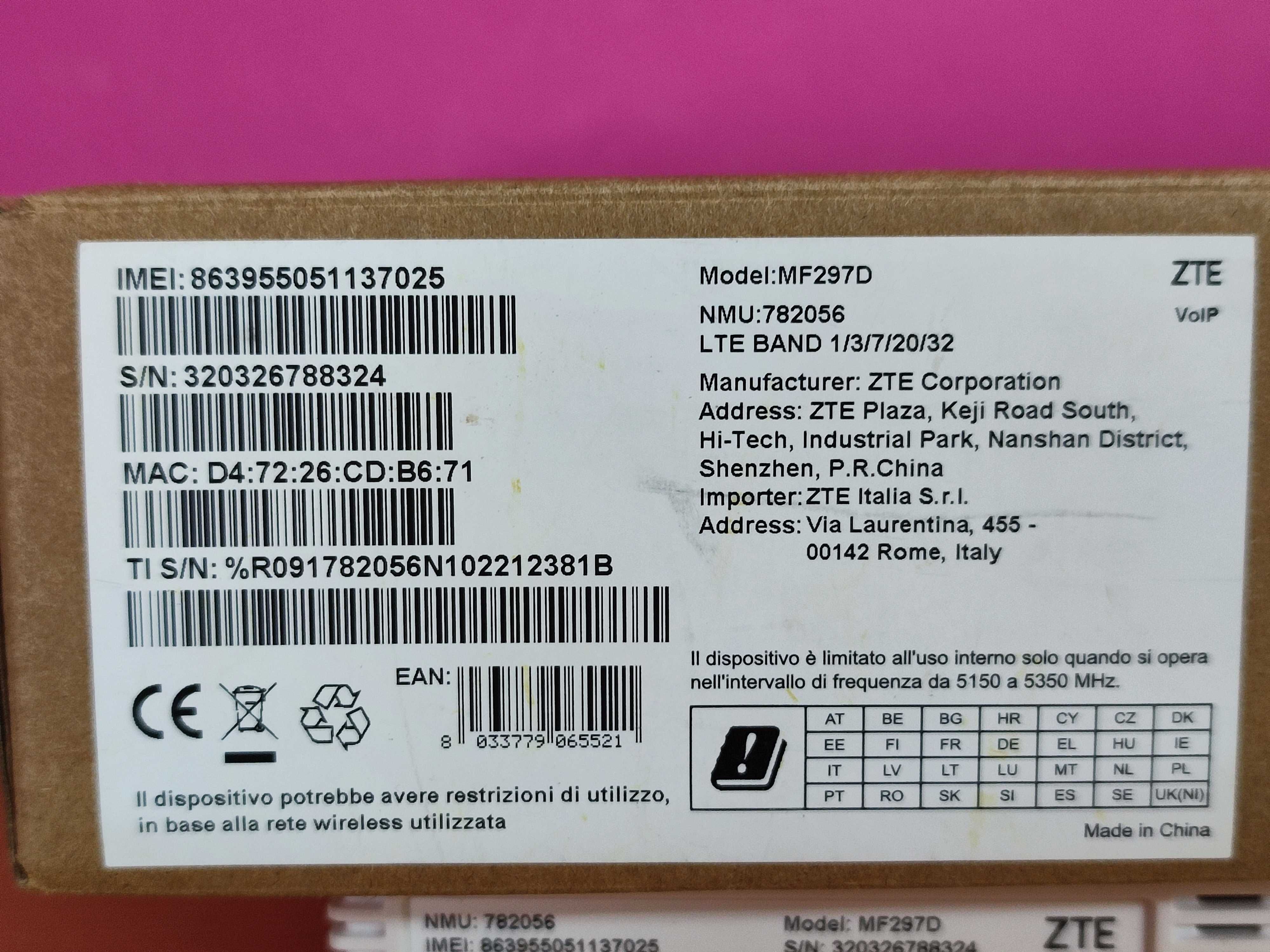 600mbps ZTE MF297D Cat12 - Router.Modem 4G