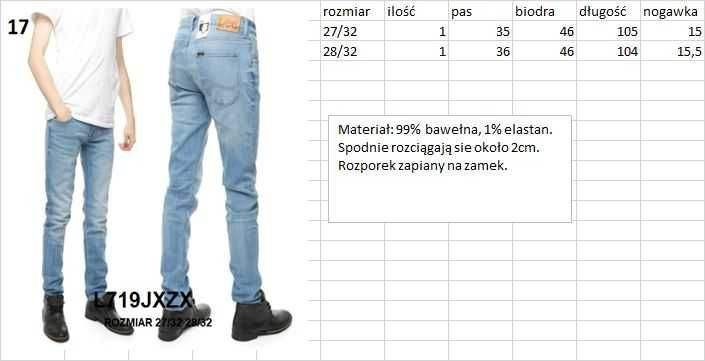 Spodnie Lee Luke light daze  slim tapered L719JXZX 32/28