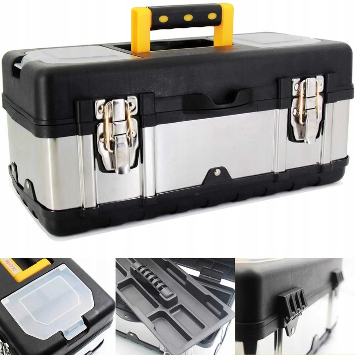 Skrzynka Narzędziowa Skrzynka akcesoria Stalowa 3 Warstwowa Z Zamkami