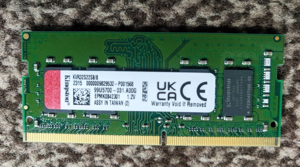 Оперативная память Kingston 8GB DDR4 3200MHz SODIMM (KVR32S22S8/8)