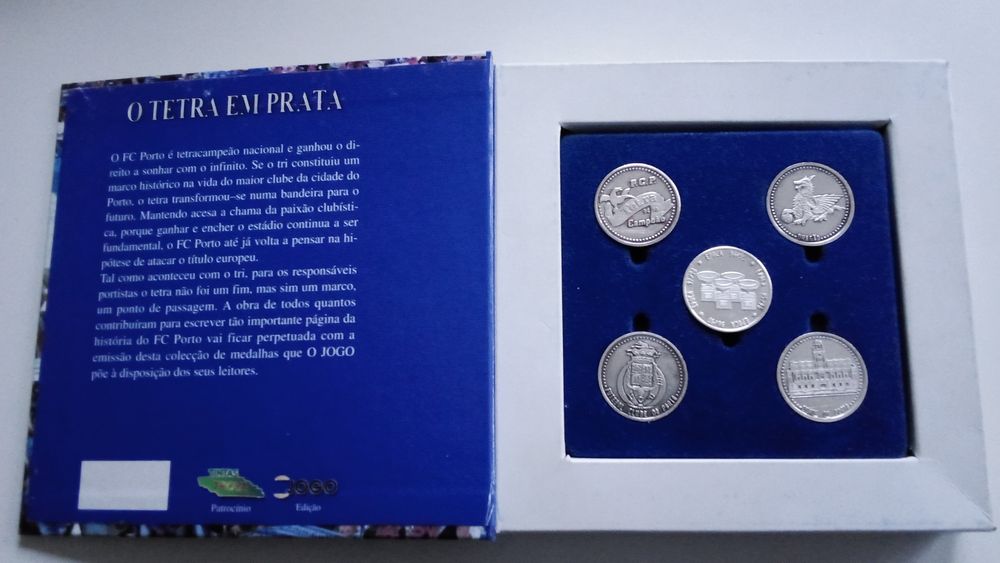 Prata conjunto de moedas comemorativas do Tetra do FCP