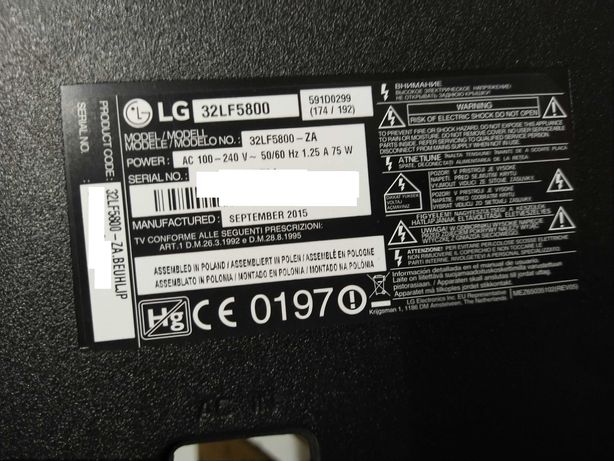 TV Lg para peças - 32LF5800