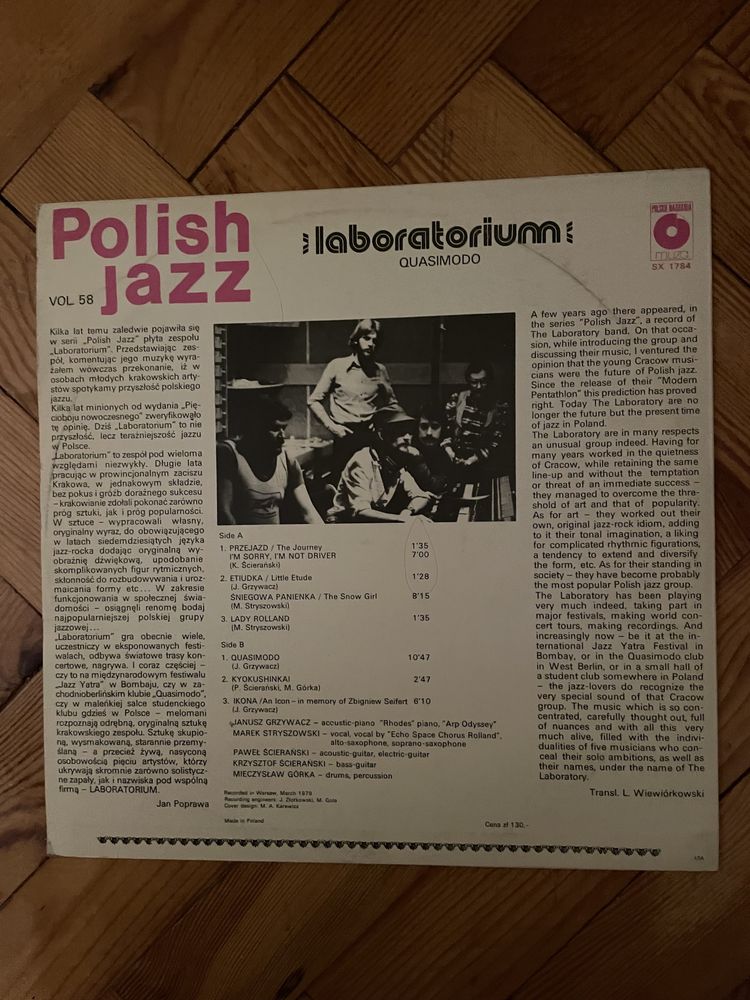 Plyta winylowa Polish Jazz Laboratorium