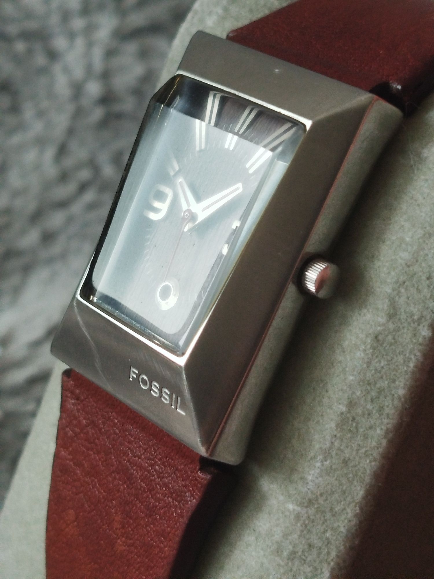 Zegarek Fossil Quartz Tank JR-9407 silver brown vintage old money