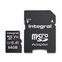 INTEGRAL Karta Pamięci microSDXC 64GB + Adapter INMSDX64G10-90SPTAB