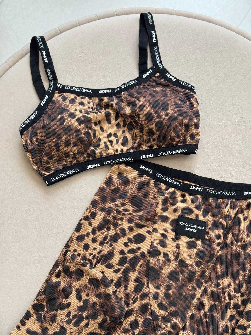 Комплект Лосини та Топ Dolce & Gabbana Skims S / Комплект леопард DG