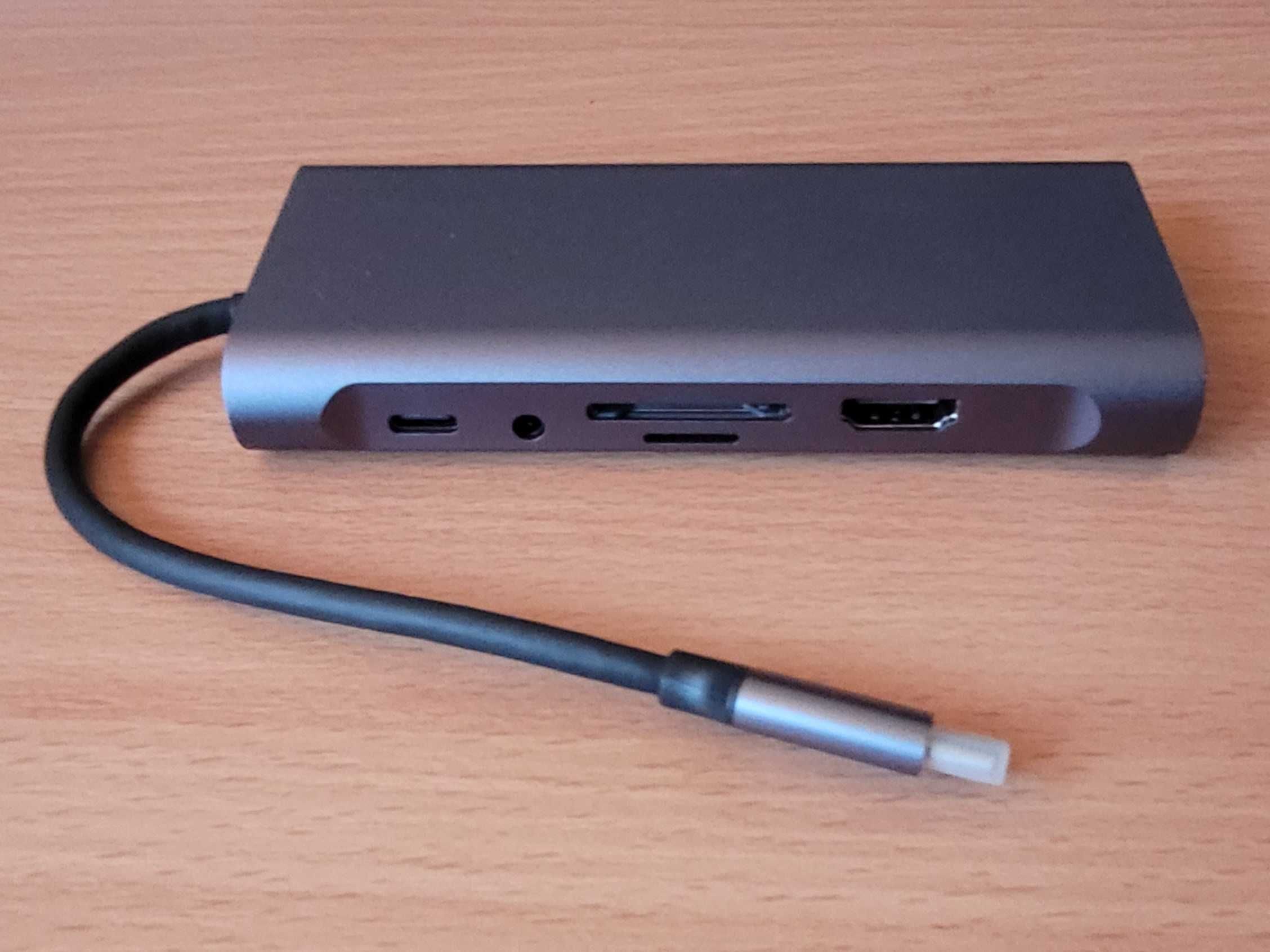 Stacja dokująca Hub usb-c 11w1 hdmi, gigabit ethernet, rj45, jack, sd