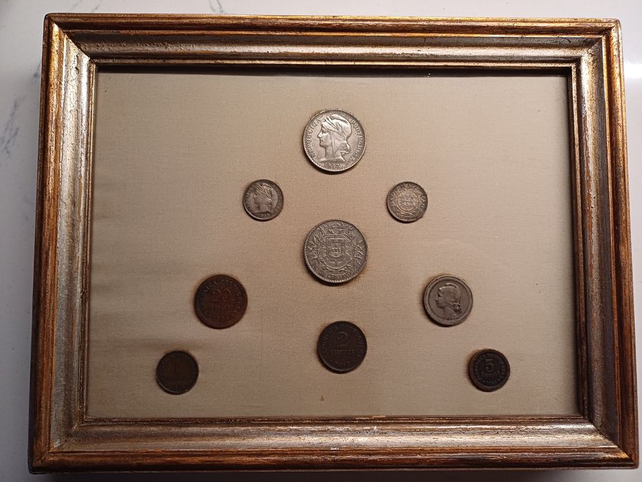 conjunto de moedas portuguesas antigas