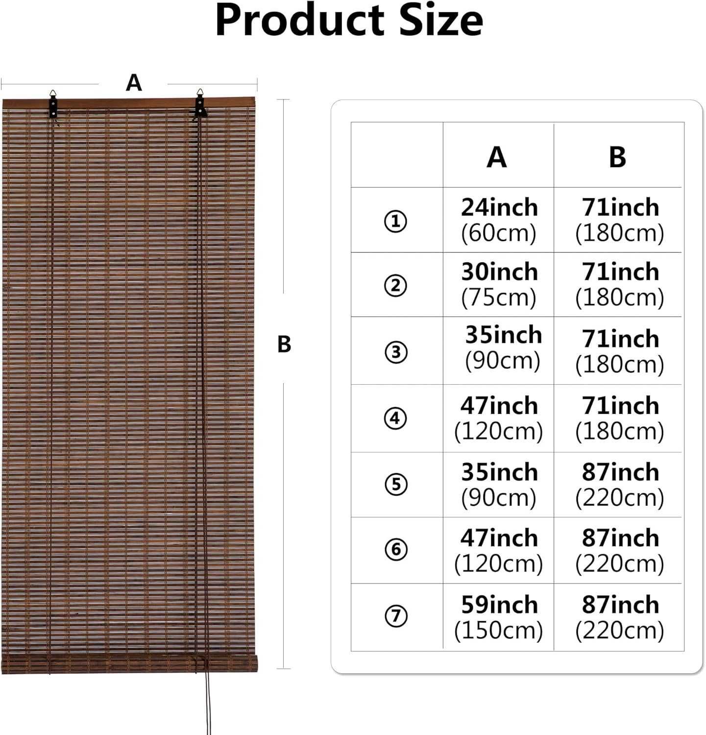 Nowa roleta bambusowa /żaluzja /zasłona /brąz ciemny /90x180cm !9361!