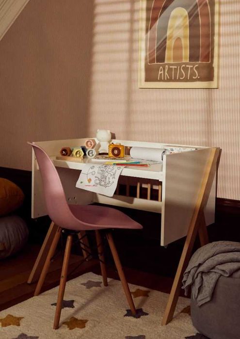 Berço nature branco - Zippy - 3 em 1 secretária + caixa de brinquedos