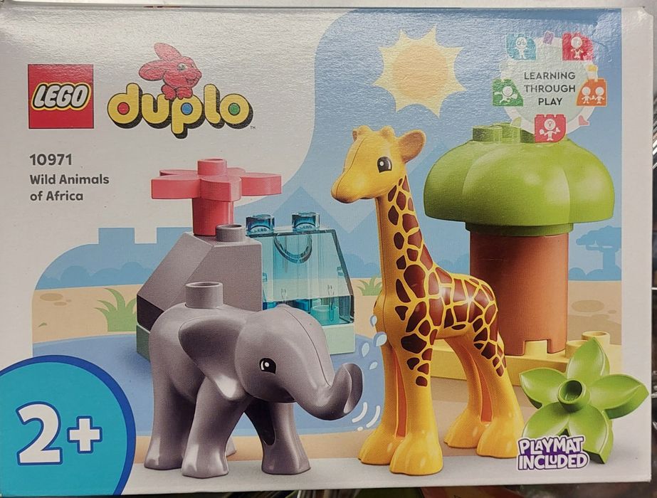 Zestaw klocków Duplo Lego, +2lata, dzikie zwierzęta z Afryki, nowe